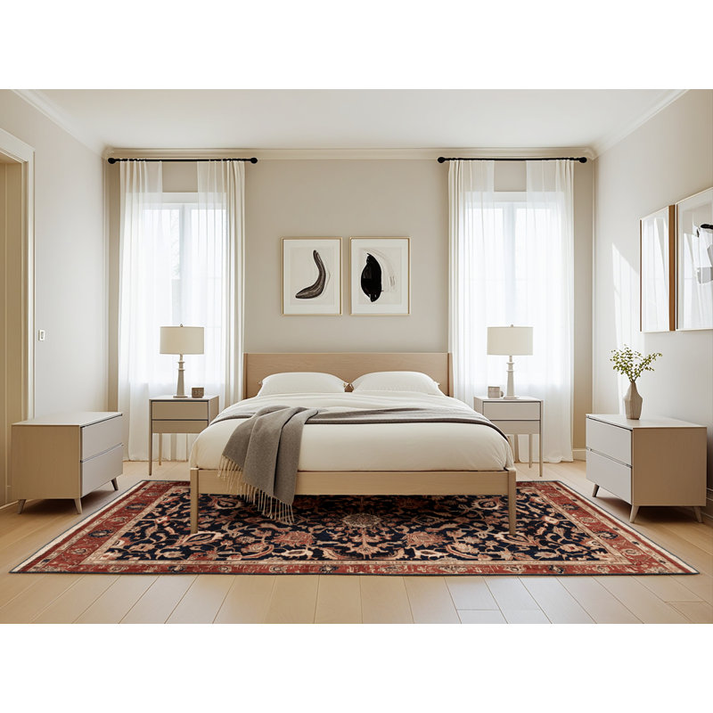 Machine Washable Turkish Brown Area Rug, Rectangle 5' x 8'