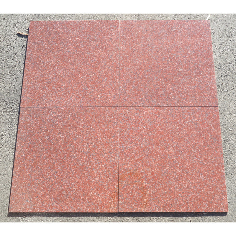 Carreau de mur et de sol en granite 12 po x 12 po, Rouge impérial