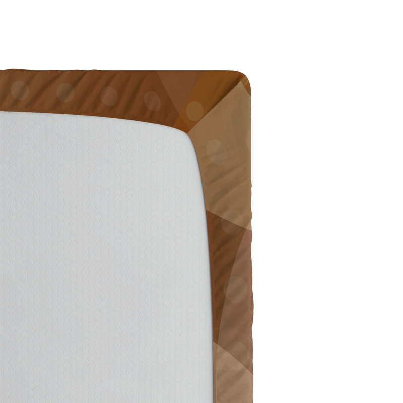 Ambesonne Tan Fitted Sheet 2-Pack Overlapping Circles Dots Tan Brown White, Twin Sheet Set