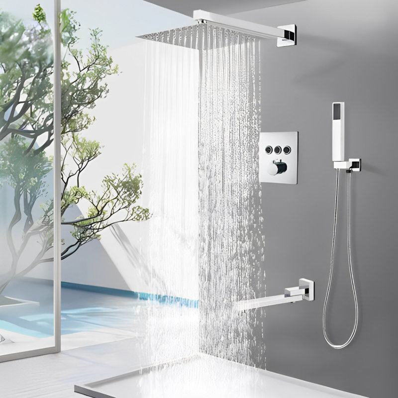 Ensemble de douche thermostatique en chrome