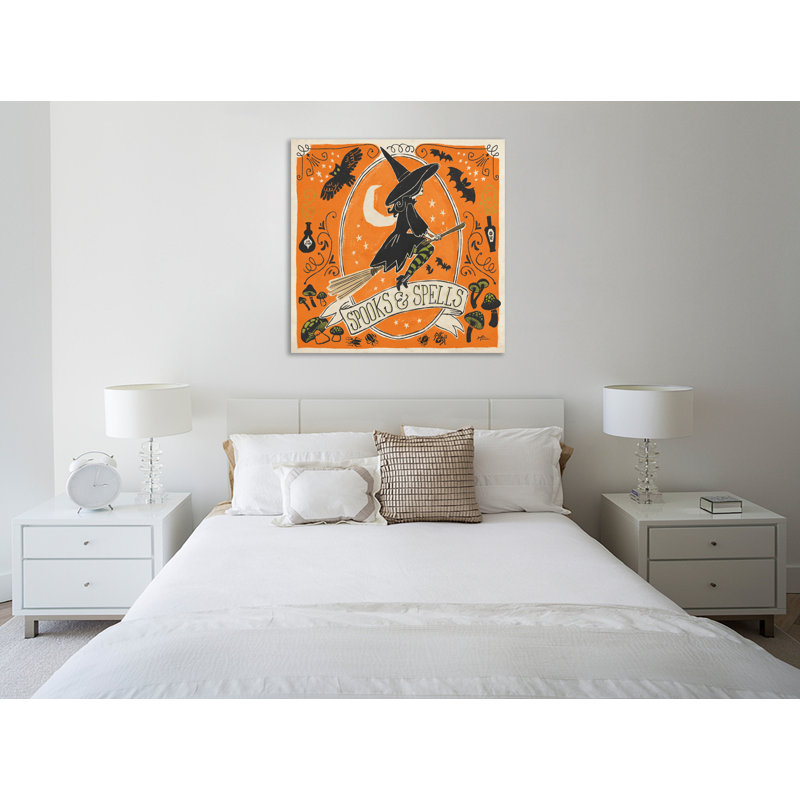 "Stay Creepy II Orange", toile tendue par Janelle Penner, H 36 po x l 36 po x P 1,5 po