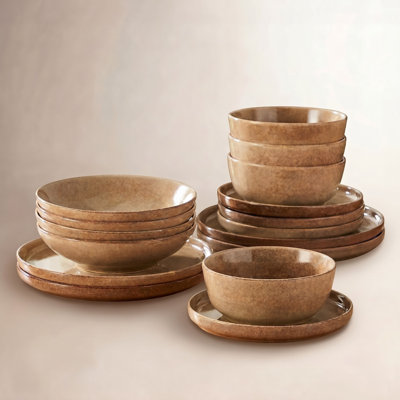 ANYA 16 Piece Porcelain Dinnerware Set, Service For 4