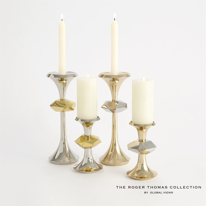 Gabriel Candle Holder-Sm, Nickel