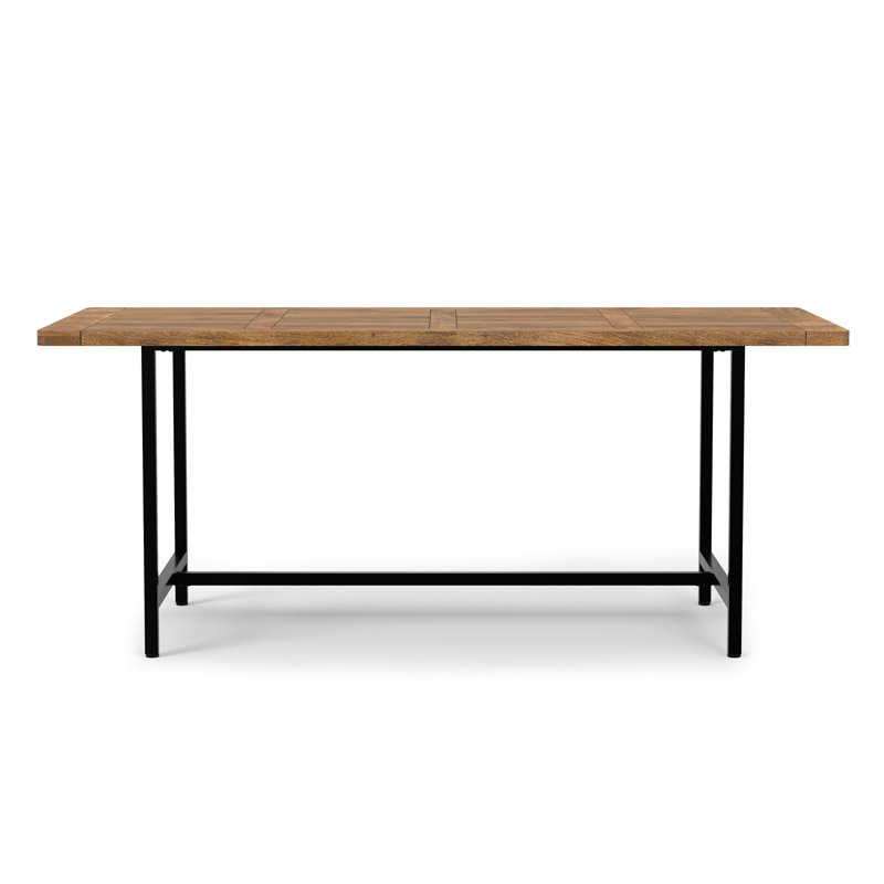 Campbell 72" Burnt Wax Mango Wood Industrial Dining Table