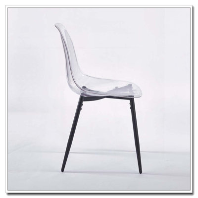 Plastic Dining Chairs with Transparent Shell (Set of 4)