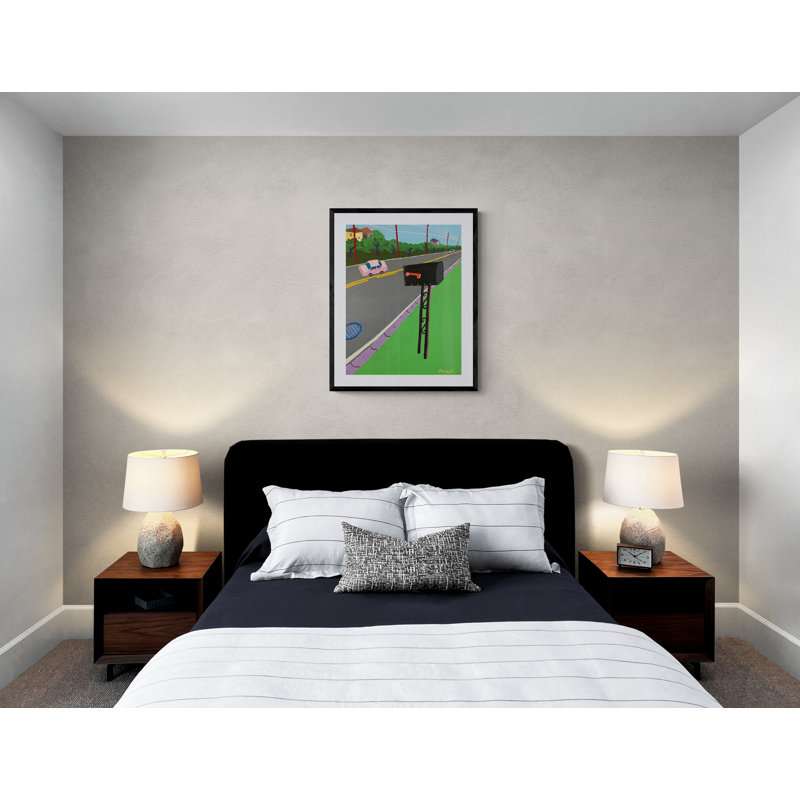 Mailbox On Lake Avenue Print by Sue Graef, 31.25" H x 25.25" W, White Mat