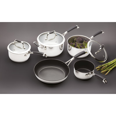 MaterClass Deluxe 5 Piece Non-Stick Stainless Steel Cookware Set