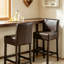 Tabouret de comptoir de 26 po en cuir brun