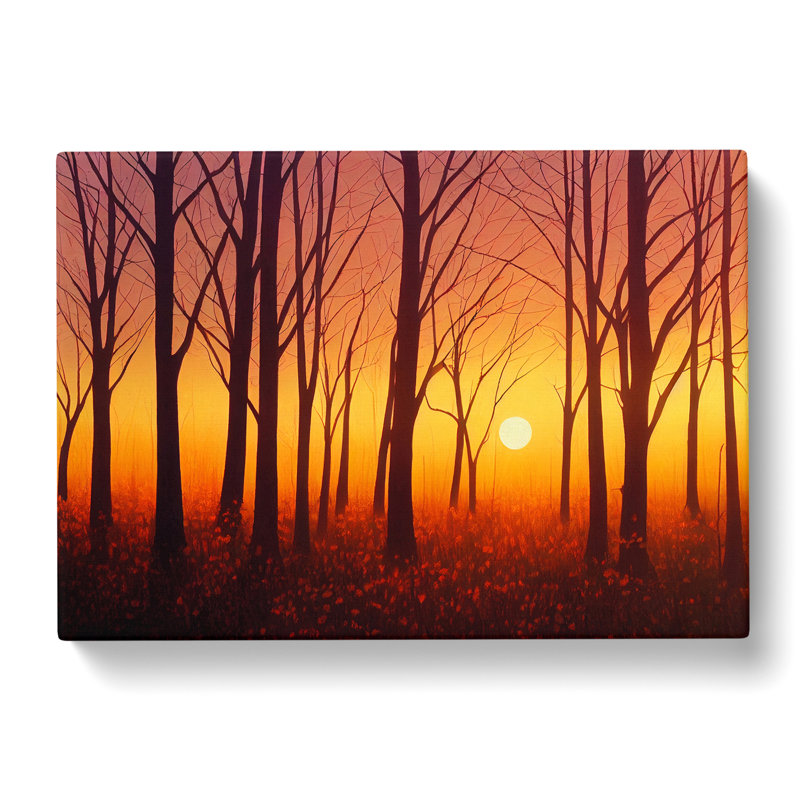 Striking Forest Sunset Vol.3 - Wrapped Canvas Print, 35cm H x 50cm W x 3cm D