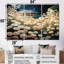 «White Blossoming Flowers Country House», ensemble de décorations murales paysage-108318358-108318359