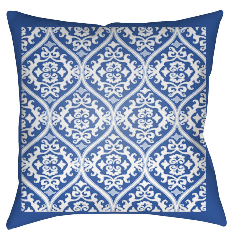 Damask Outdoor Throw Pillow, 20" H x 20" W x 4" D