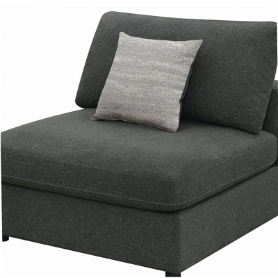 Duncan Charcoal Upholstered Armless Chair with Removable Cushions