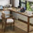 Light-walnut L-Shaped Solid Wood desk-109542602-109542608