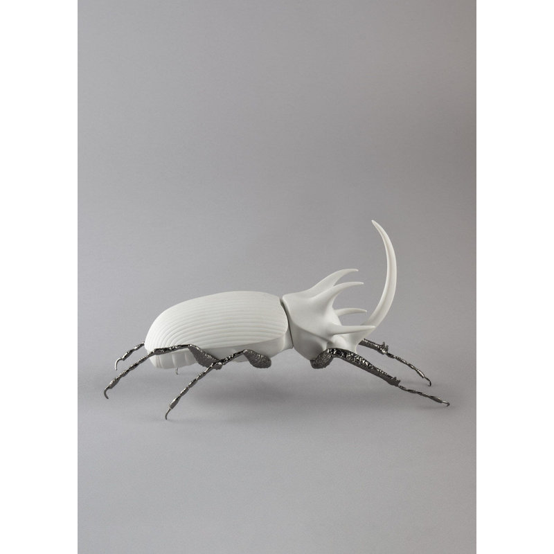 Awesome Insects Rhinoceros Beetle Figurine, White