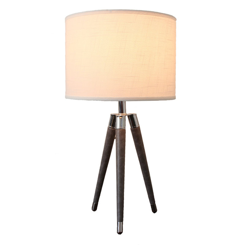 Lampe trépied 26,75 po Molinari, Gris, H 26,75 po x l 14 po x P 14 po, Blanc