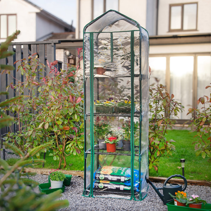 VonHaus  4 Tier Mini Greenhouse with Reinforced Weatherproof Plastic PVC Cover