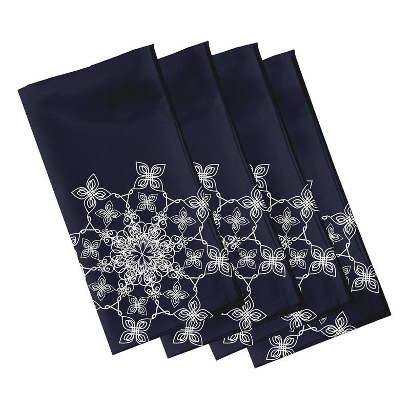 Ensemble de serviettes 4 pièces Falling Snow, Bleu marine