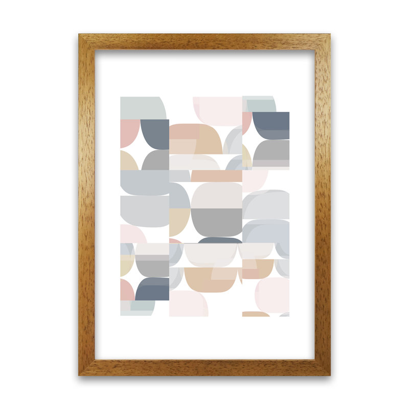 Light Desaturated Abstract - Print, 84cm H x 59cm W x 3cm D, Oak Frame