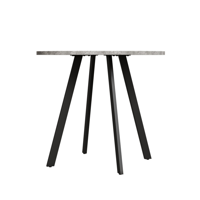 Table basse ronde de 33,5 pouces, table en bois aggloméré texturé gris ciment, table d'appoint minimaliste moderne pour le bureau de la salle à manger, facile à assembler