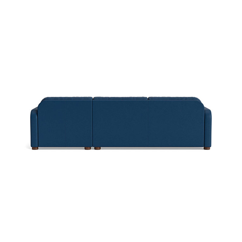 Archie Leather Sofa with Chaise (105"), Chaise on Right, Leather - Deep Blue