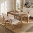 Ensemble de salle à manger 5 pièces, table en bois et chaises rembourrées de style Mid-Century moderne pour la maison, la cuisine et la salle à manger