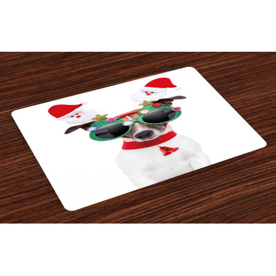 Imogene Christmas Funny Dog Sunglasses Placemat