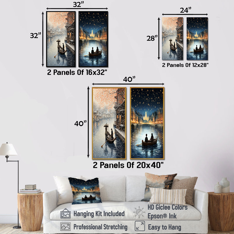 Ensemble de salon Yuletide Boat Voyage I - Boating Wall Art, H 28 po x l 25 po, Toile tendue