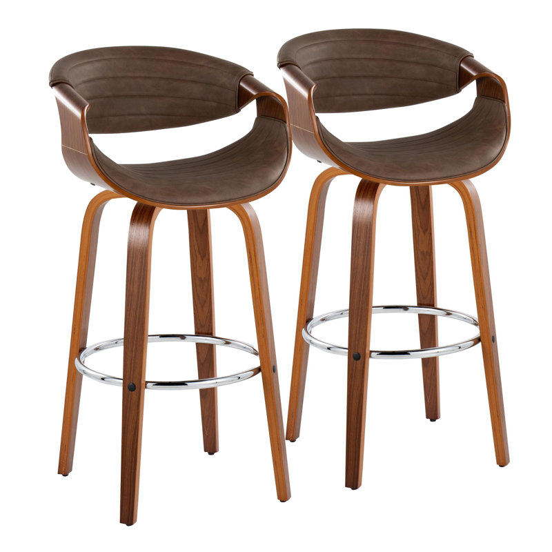 Tabouret de bar et de comptoir Arabelle, Tabouret de bar (siège d'une hauteur de 30 po), Noyer / Chrome, Espresso