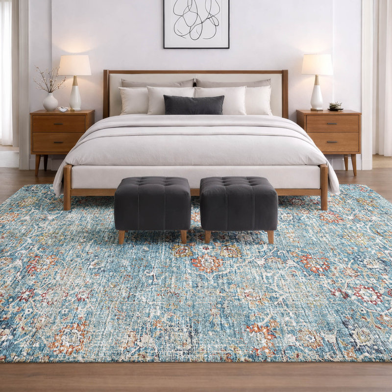 Premium Machine Washable Dream Shag ADS92 Ornate Rug, Multi, 9' x 12'