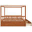 King Size Wooden Canopy Bed with Storage Drawers, Stylish Natural Finish-284187852-284187889