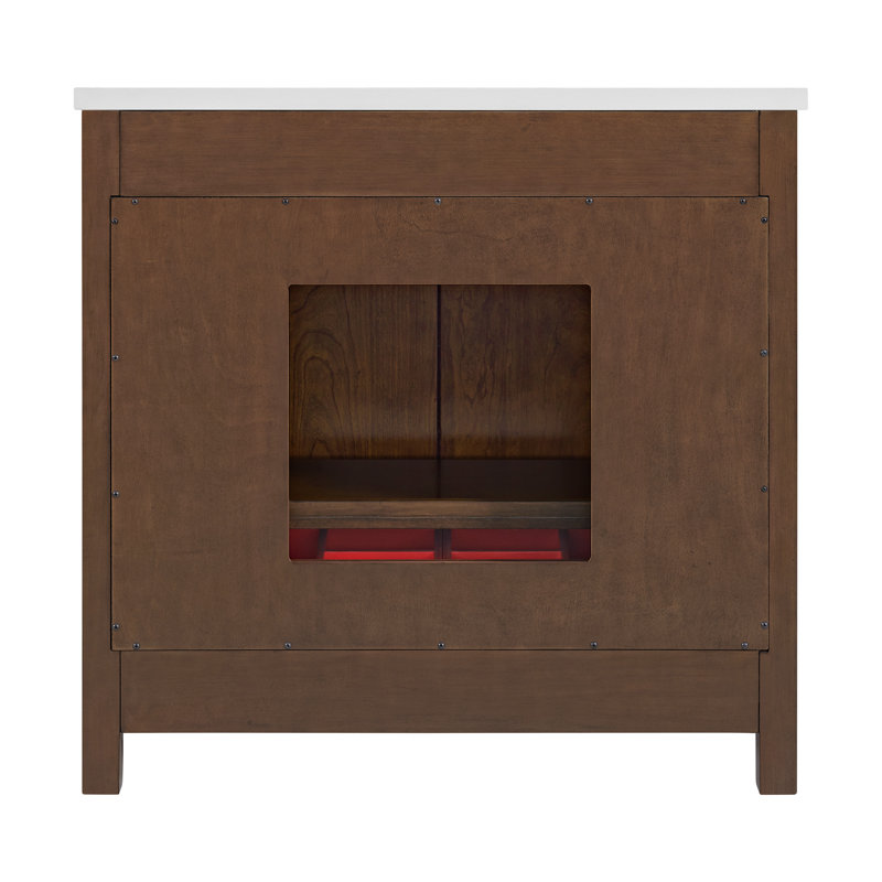 Through Lines 36" Single Bathroom Vanity, Brown