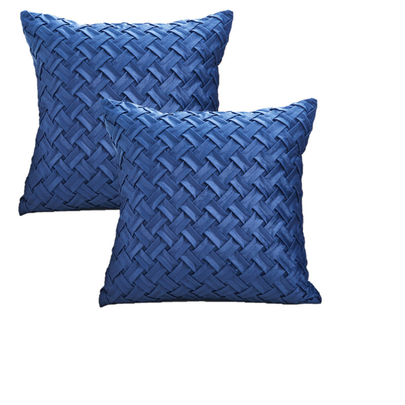 Housse de coussin Velvet Weave, Marine