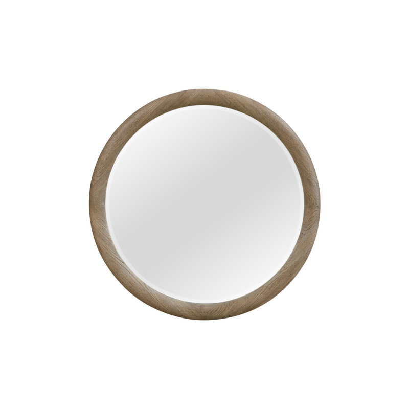 Miroir rond de style chêne noueux anglais