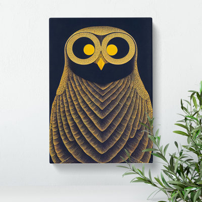 Antique Owl Art No.4 - Wrapped Canvas