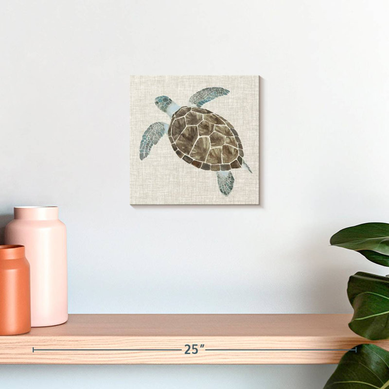 Tortue de mer en lin Brampt I, H 10 po x l 10 po