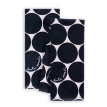 15 x 26 Bleach Safe Square Design Kitchen Towel - 6 Piece Black and White Set. 100% Cotton Made, Super Absorbent & 30% Thicker Than Economy Towel.