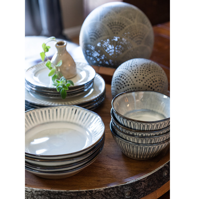 Colonnade 30 oz Off-White Ceramic Pasta Bowls, Set of 4