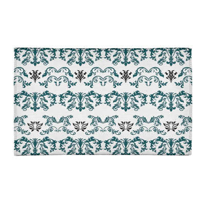 Tapis blanc / vert Damask