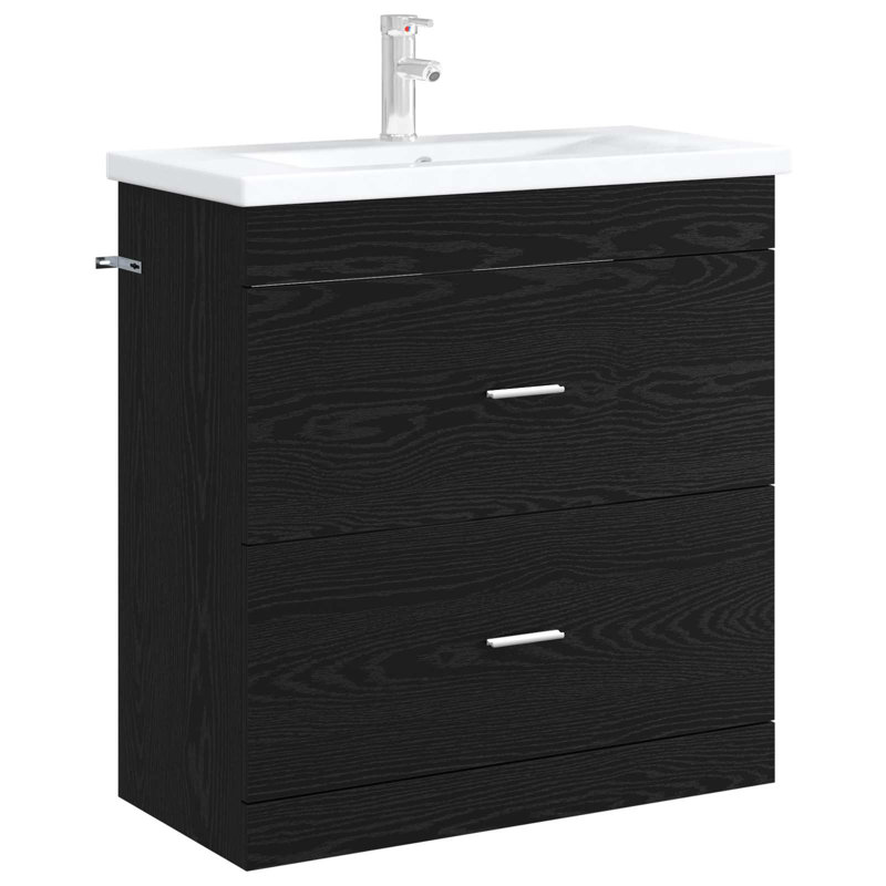 78.5 mm Single Double Bathroom Vanity Base, Black Oak
