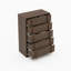 Modern Vertical Handle Bedside Table – 5 Drawers Wooden Bedside Cabinet – Compact Storage for Bedroom, Living Room, Dorm, Entryway – Brown-red