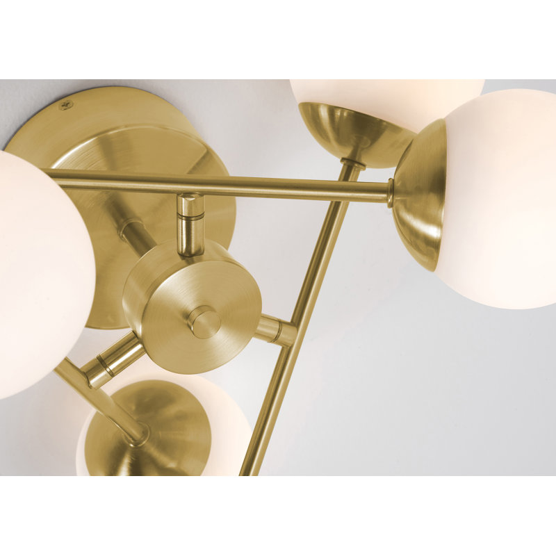 Catalina Glass LED Semi Flush Mount, Satin Brass