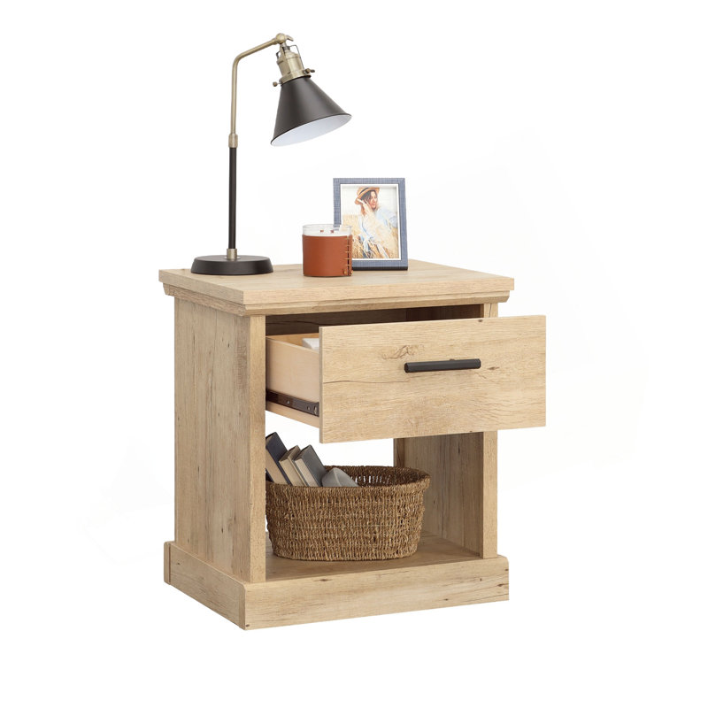 Table de chevet, finition brune