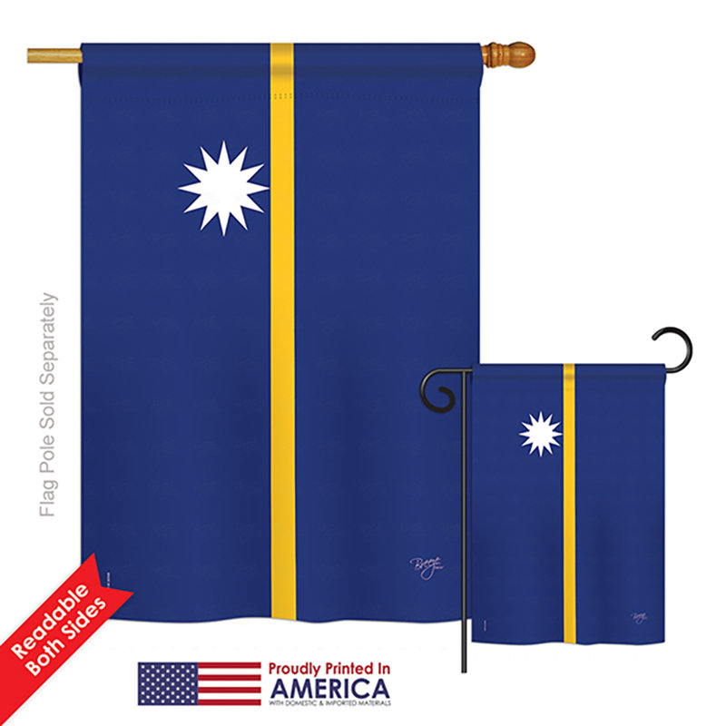 Drapeau de jardin en polyester Nauru of the World Nationality Impressions