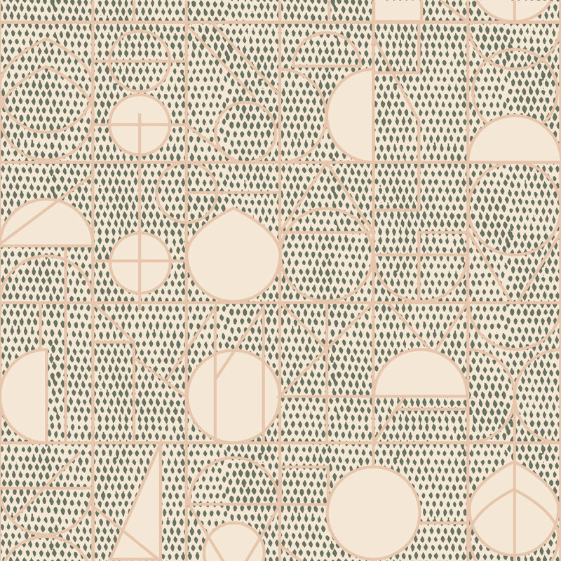 Rouleau de papier peint L 10 pi x l 25 po Kali, Rosé / vert, Peel & Stick, Self-Adhesive