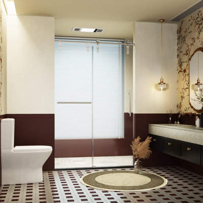 Coralyn Frameless Single Bypass Sliding Shower Door With Towel Rail, Safety Tempered Glass And Stainless Steel