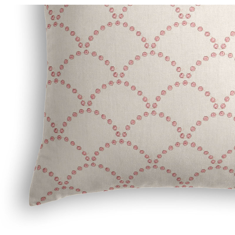 Deco Linen Square Pillow Cover & Insert, 16" x 16", Pink/Light Tan