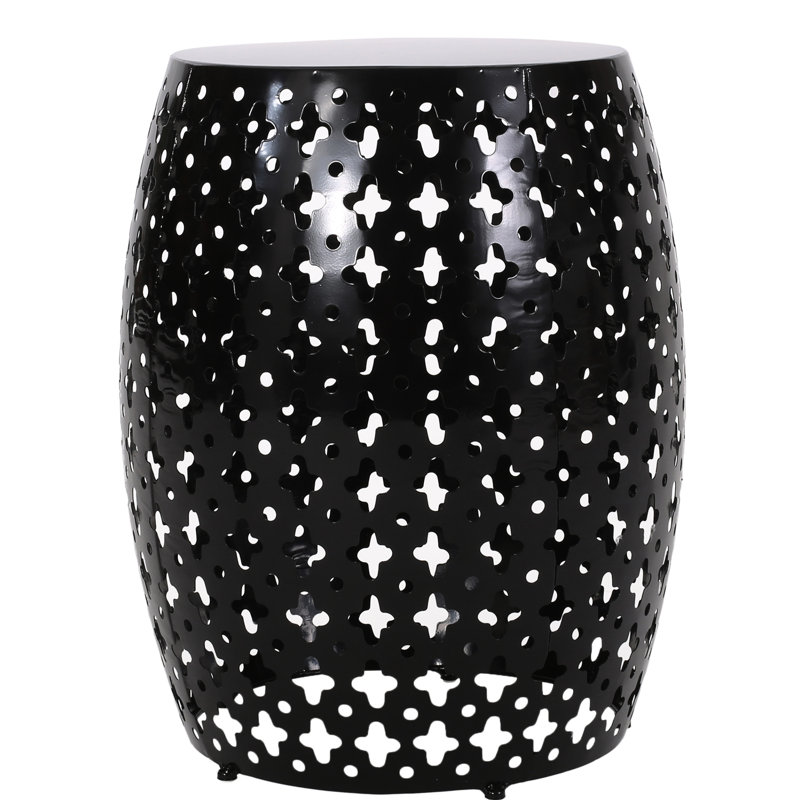 Stylish Metal End Table - Iron Cut, , 16.5"x16.5"x20.5", Powder-coated Frame, Stable, No Assembly Chic Accent 16.50"x16.50"x20.50",