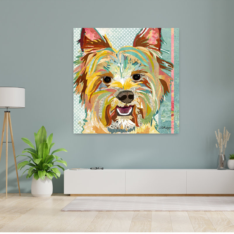 Yorkie, art contemporain pour chien, H 48 po x l 48 po
