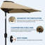 Demi-parasol demi-patio - Parasol de patio de 9 pi avec manivelle - Petit auvent pour balcon, table ou terrasse par Pure Garden (brun clair)