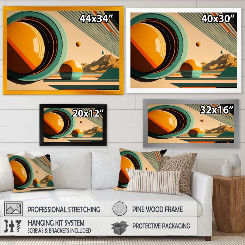 Impression rétro sur toile Mid-Century III, Noir, L 20 po x H 12 po